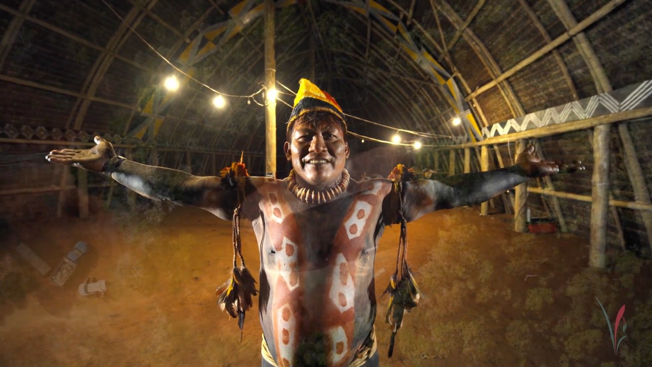 Oca no Ibiti: Construída por indígenas Yawalapiti, do Alto Xingu, com madeira de eucalipto e cobertura de piaçava